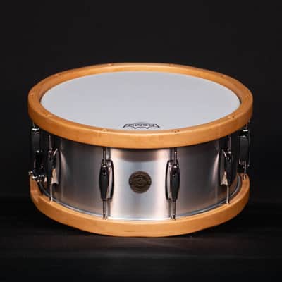 Gretsch 14" x 6.5" Full Range Aluminum Snare Drum with Wood Hoops image 2