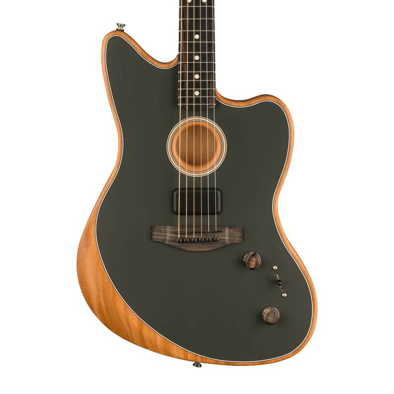 Used Fender American Acoustasonic Jazzmaster - Tungsten w/ Ebony FB image 1