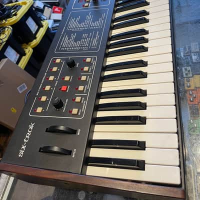 Sequential Six-Trak 49-Key 6-Voice Polyphonic Synthesizer 1984 - 1985 - Black with Wood Sides image 2