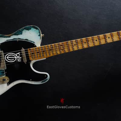 Fender Telecaster 50th Anniversary Olympic White over Blue Zebra Heavy Aged Relic (RARE) image 16