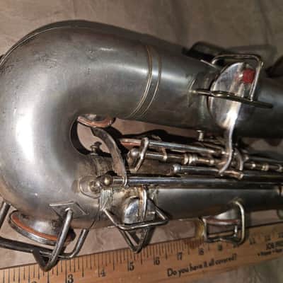 Vintage Buescher True Tone Silver C-Melody Saxophone, Good Condition image 5