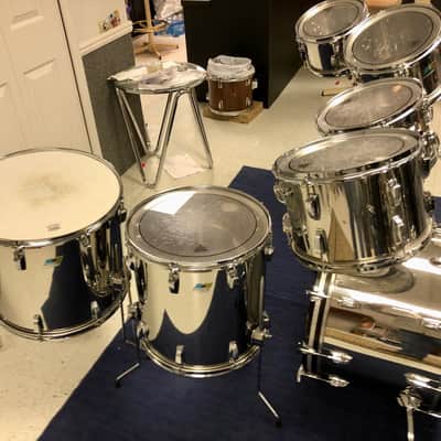 1970s 7pc Ludwig Stainless steel Drum Kit image 3