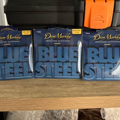 3x sets of Dean Markley 2036 Blue Steel 92/8 Acoustic Guitar Strings - Medium Light (12-54) 2010s - Standard image 1