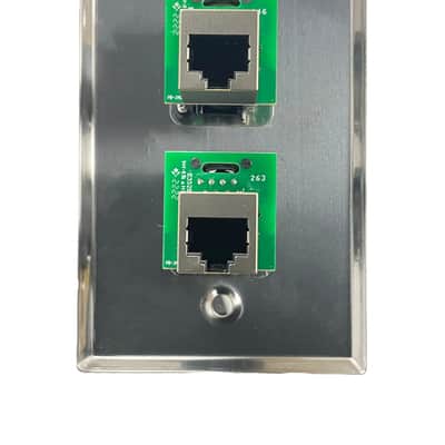 PROCRAFT SPL-2RJ45-SS 1 Gang Stainless Steel Wall Plate Loaded w/ 2) ProCraft RJ45 Feed/Pass Thru image 2