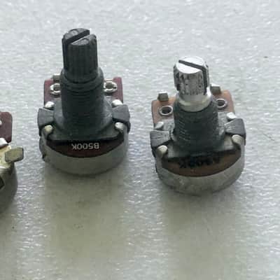 3 Vintage A500K B500K Electric Guitar Tele Strat LP Micro Pots Wiring 500K Short Shaft 1990s image 6