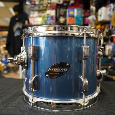 Ludwig Rocker Series 10" Tom - Deep Blue Wrap | 8x10" New Aquarian Drum Heads! image 3