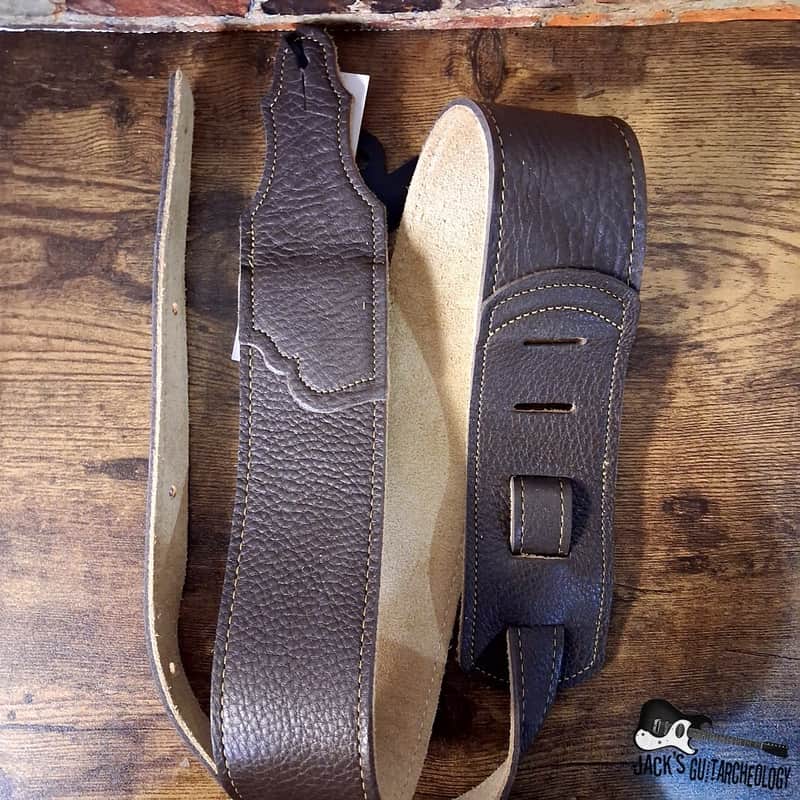 Franklin Strap - 2.5" Original Natural Glove Leather Guitar/Bass Strap (Chocolate/Gold) image 1