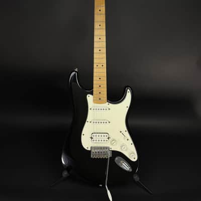 1998 Squier Fat Strat Maple Neck - Black image 1
