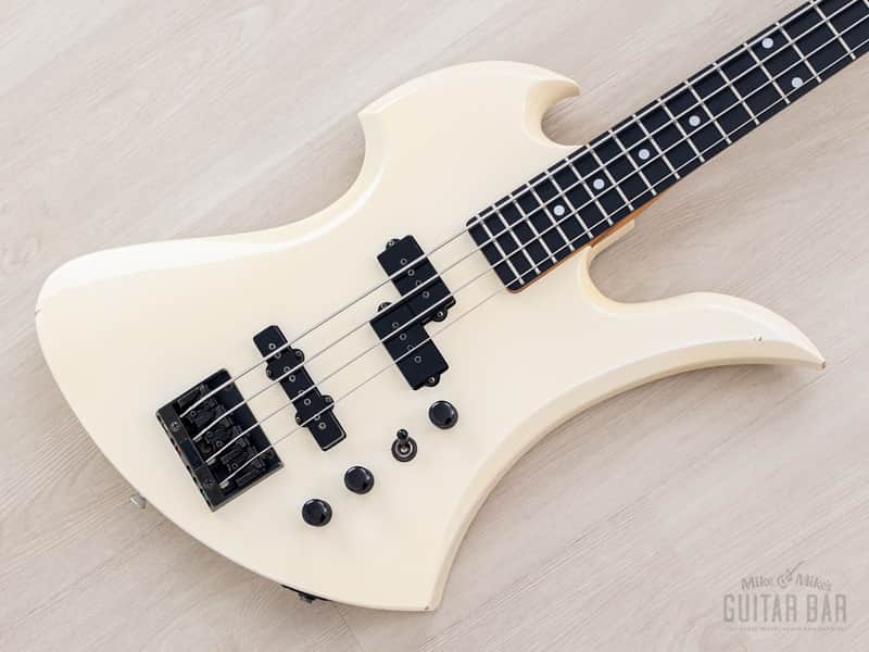 1989 BC Rich Mockingbird Bass MB-857 Vintage PJ Bass Snow White, Japan image 1