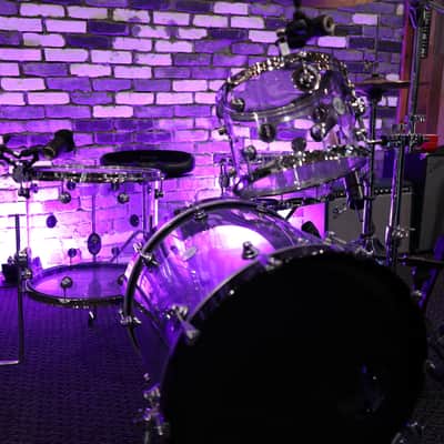 DW Design Series Acrylic 8x10/9x12/14x16/18x22/5.5x14" 5pc Shell Pack 2015 - Present - Clear Acrylic image 5
