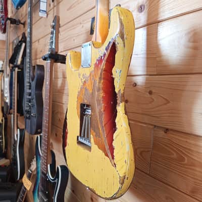 Buttarini Guitars S-50s Heavy Relic - Vintage White over 3T Sunburst image 19