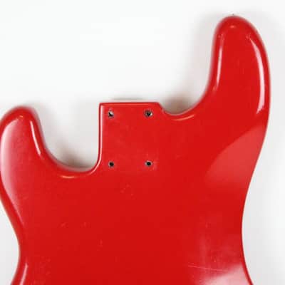 1976 Vintage Fender Precision Bass Bright Red Refinish Alder 4-Bolt BODY PBass 1970s USA image 5