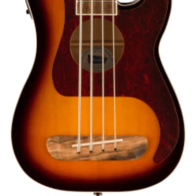 Fender Fullerton Precision Bass Uke, Tortoiseshell Pickguard, 3 Color Sunburst image 1