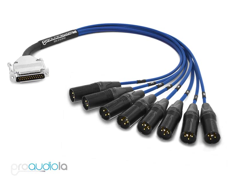 Premium Analog DB25 to XLR-Male | Mogami W2932 & Neutrik Gold Connectors | 8 feet | 2.4 m (Blue) image 1
