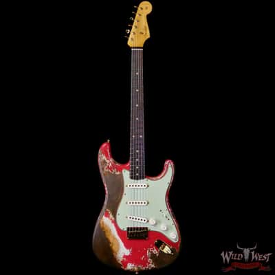 Fender Custom Shop Wild West Guitars 25th Anniversary 1960 Stratocaster Hardtail Madagascar Rosewood Fretboard Heavy Relic Fiesta Red 7.15 LBS image 3