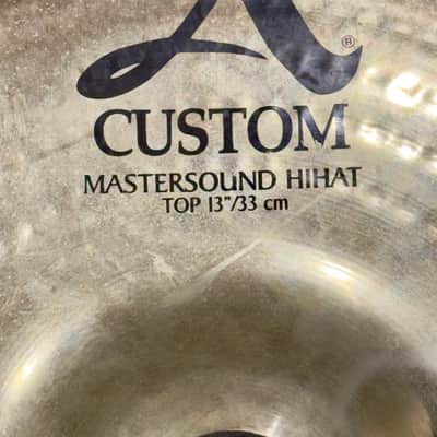 Zildjian 13" A Custom Mastersound Hi-Hat Cymbals (Pair) 1999 - 2017 - Brilliant image 7