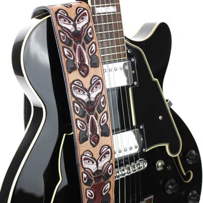 Walker & Williams LHR-24 Blood Red Premium Leather w/North West Bear Totem Carving image 4