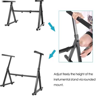 Heavy Duty Z-Style Keyboard Piano Stand with Swivel Casters image 4