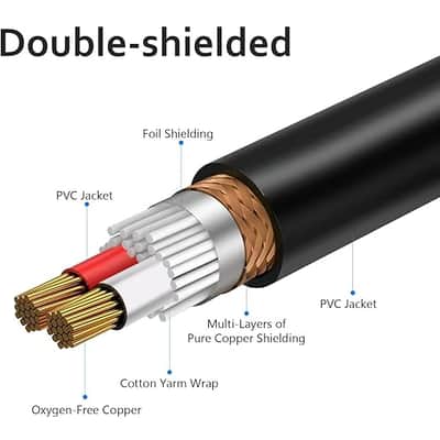 1/4 to XLR Cable,Quarter inch(6.35mm) TRS to XLR Male, 1/4" Stereo Jack to XLR Balanced Interconnect Cord Patch Cable,Compatible with Speakers, Audio Consoles -3.3Ft(1m) image 4