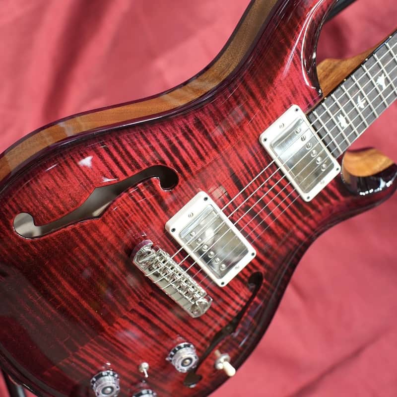 PRS Core Hollowbody II Piezo Fire Red Top/Back, Natural Sides