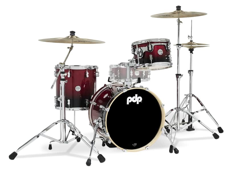 PDP Concept Maple Series 3-Piece Bop Shell Pack, Red/Black Fade Lacquer image 1