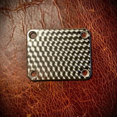 Van Dyke-Harms Extra Thick Stainless Steel, Engine Turned Neck Plate with Screws, Fits Fender-style, 4-bolt guitars 2023 - Engine-turned Stainless Steel image 3