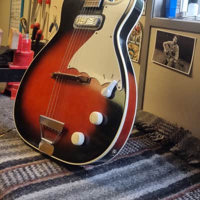 Harmony H47 Stratotone Mercury Vintage Guitar w/ DeArmond Gold Foil image 5