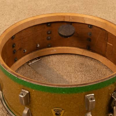 1959 Ludwig 6.5x15 Faded Green School Festival Snare Drum image 9