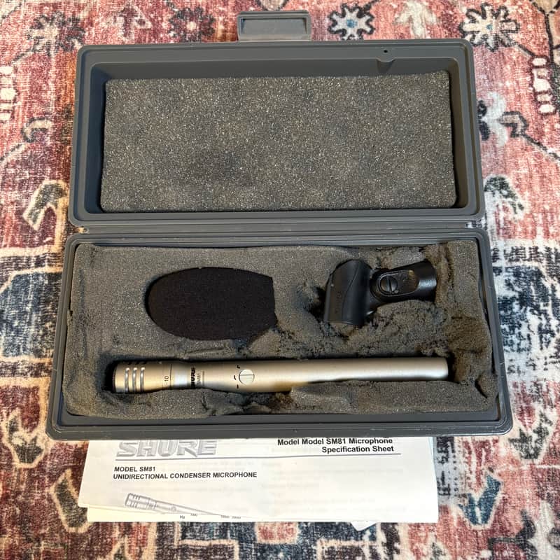 2002 Shure SM81-LC Unidirectional Condenser Microphone W/ Case & Paperwork! image 1