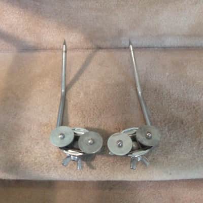 Ludwig (2) vintage 1960s super classic bass drum legs/spurs & mounts mint! image 7