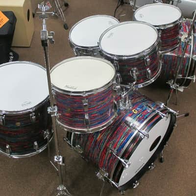 *Vintage* 1968 Ludwig Psychedelic Red Double Bass Drum Set image 14