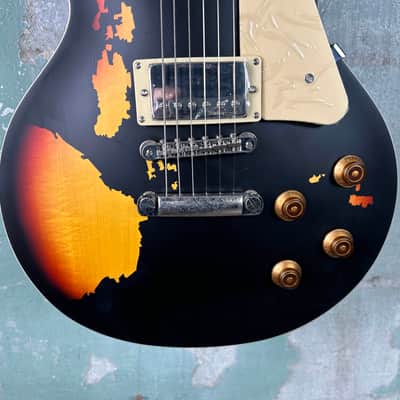 Vintage V100MR-BK Icon Series Single Cut - Black / Sunburst image 3