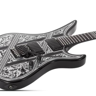 Schecter Avenger FR Przym Palladium Electric Guitar Gloss Black BRAND NEW image 3