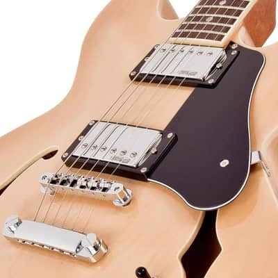 Vintage VSA500 ReIssued Semi Acoustic Guitar - Natural Maple (VSA500MP) image 8
