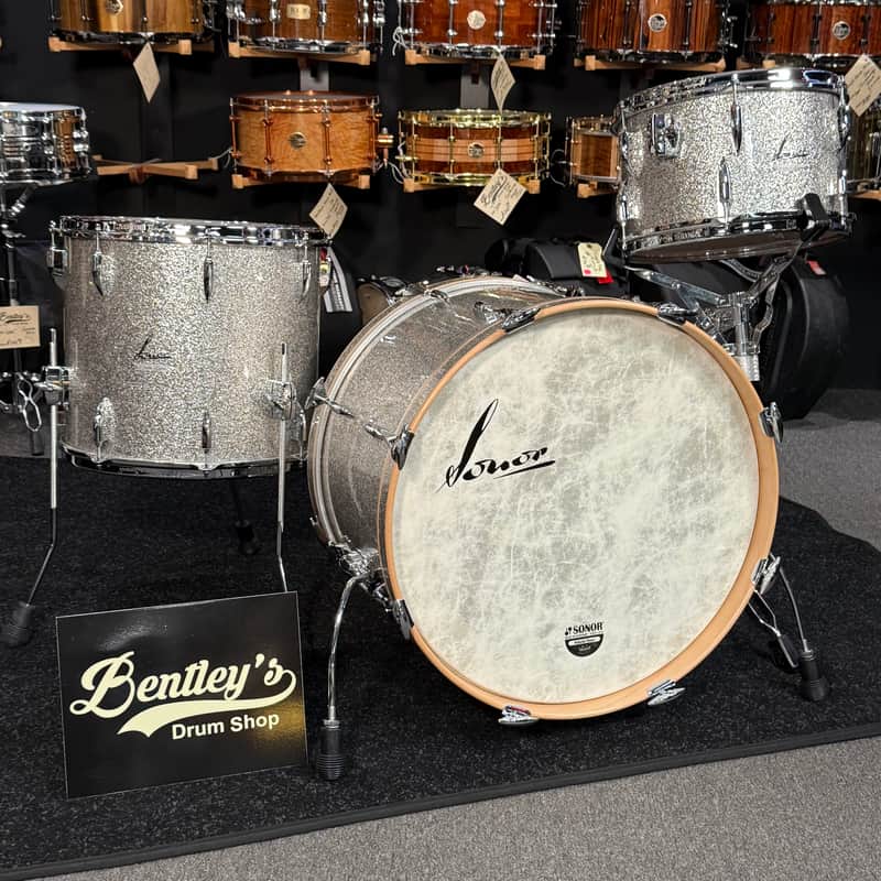 ~WOW!~ SONOR Vintage Series 3-Piece 13/16/22 Drum Kit Set in Vintage Silver Glitter image 1