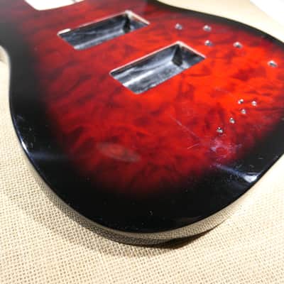 Genuine Jackson Concert Bass JS3VQ Body Transparent Red Burst image 4
