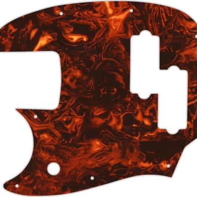 WD Custom Pickguard For Left Hand Fender Short Scale Mustang Bass PJ #05F Faux Tortiose