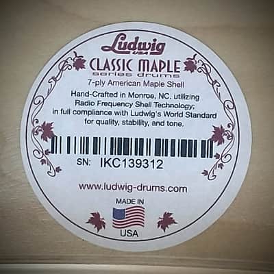 Ludwig 18/12/14" VIDEO Classic Maple Jazzette Drum Set - Maple Gloss image 10