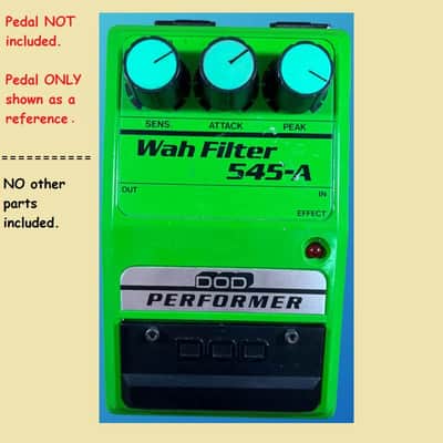 ONE lightly used genuine DOD Green & Black knob for 545-A Wah Filter or 565 Stereo Chorus (Performer Series) NO pedal - NO other items, 1980s, hard plastic, Green TOP, Black SIDES, Black Top EDGE, Black Position LINE image 22