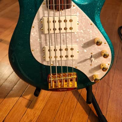 Ernie Ball Music Man StingRay 5 Special HH Electric Bass (with Case) - Ocean Sparkle, Rosewood Fretboard image 1