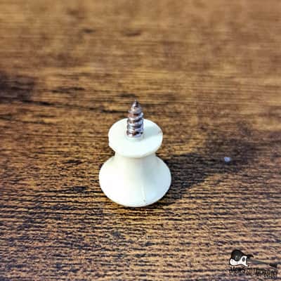 Vintage Plastic Strap Button (1960s - White) image 3