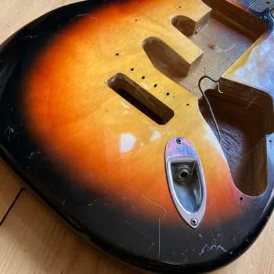 1970s Columbus Electric Guitar Stratocaster Body Used Roadworn image 7