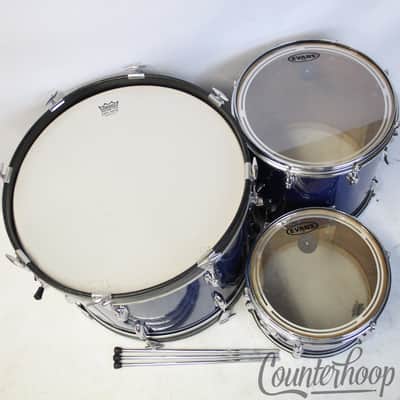 *Slingerland 20,12,14" Modern Jazz Radio King Drum Set Blue Sparkle Vintage 60s* image 6