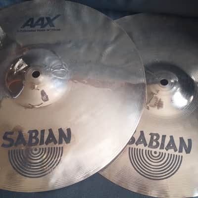 Sabian 14" AAX X-Celerator HI HAT CYMBALS Pair BEAUTIFUL BRILLIANT FINISH X CLEAN NEAR MINT SAVE !!! image 5