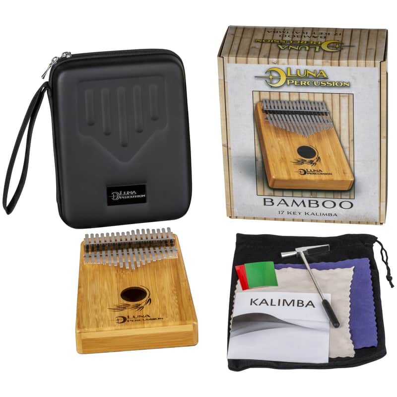 Luna Bamboo 17 Key Kalimba Key of B LPK BAM 17B with case image 1