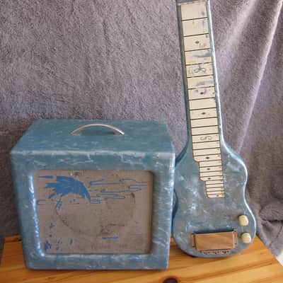 Magnatone Varsity 1950's MOT Blue Amp & Magnatone Lap Steel image 1