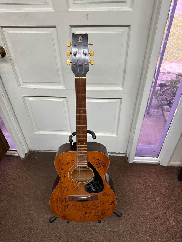 Used Yamaha Acoustic Guitar FG-110 w/ Signatures, Signed, and Autographed by The Kingsmen, Brenda Lee, and MORE!! image 1