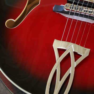 2015 Ibanez Artcore AF75-TRS-12-06 Hollowbody Electric Guitar Trans Red Sunburst + Hard Case image 6