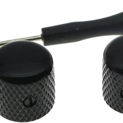 Set of 2 Black Metal Guitar Dome Knobs Bass Knob with Set Screw for Telecaster/Tele Guitar image 1