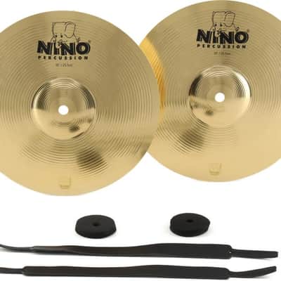 Nino 10-inch Cymbal Pair - Brass image 2